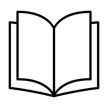 Kitap ikonu, açık eğitim ders kitabı, kütüphane vektör illüstrasyon sembolü. öğrenme tasarımı beyaz arkaplanda izole edildi .