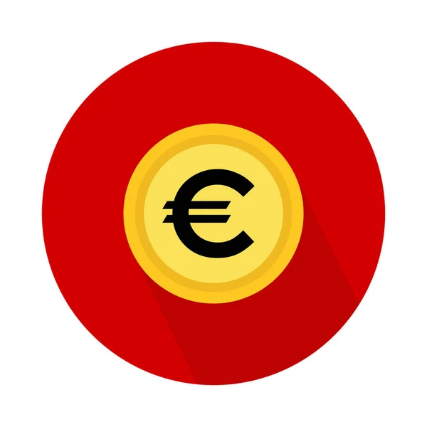 Иконка Монеты Евро Плоский Дизайн Банка Финансовый Символ Интернета Логотип — стоковый вектор
