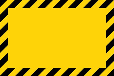 Siyah ve sarı köşegen çizgili. Boş vektör illüstrasyon uyarı arka planı. Tehlike uyarısı işareti bandı. Dikkat metni için boşluk .