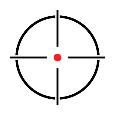 Görüş açısı vektör simgesi. Web tasarımı için Crosshair sembolünün modern hedef çizimi. Çapraz işaret noktası .