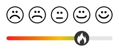 Müşteri simgesi duygu tatmin metresi beyaz arkaplanda farklı bir sembol .