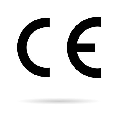 CE işaretli konformite europeenne sembolü, temiz etiket ürünü, bilgi vektörü illüstrasyon işareti .