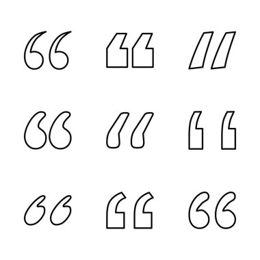 Alıntı konsepti simgesi, alıntı konuşma balonu sembolü, vektör illüstrasyon diyalog işareti, metin imi grafiği .