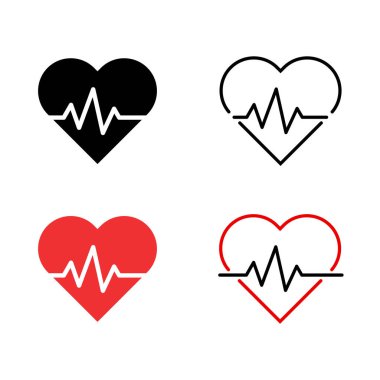 Ocağın atış çizgisi simgesi, beyaz arka planda izole edilmiş sağlık tıbbi kalp atışı sembolü, hastane logosu, vektör çizimi .
