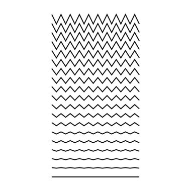 Dalgalı, kıvrımlı, zigzag yatay çizgiler. Vektör basit yeni tasarım ögesi .