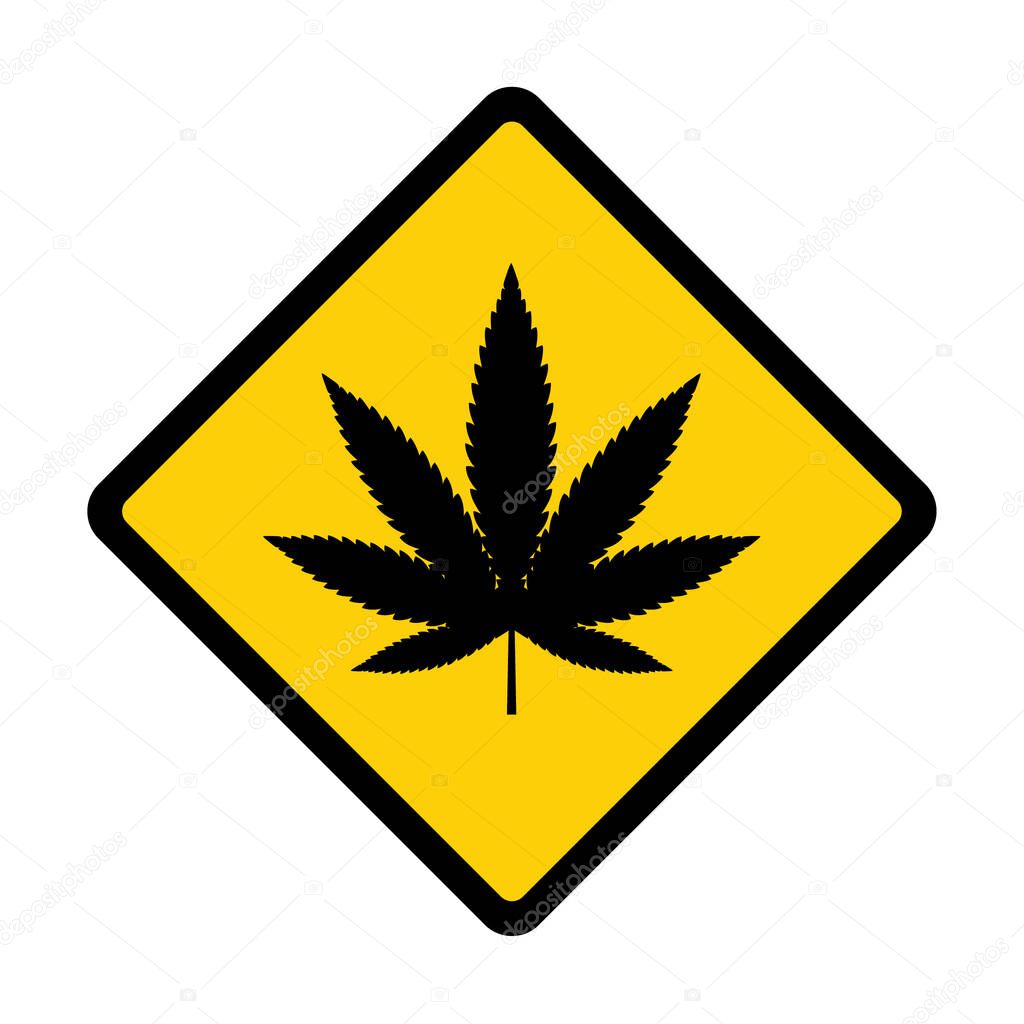Mariuhana leaf symbol, marijuana or hemp icon, cannabis medical sign, weed drug vector illustration .