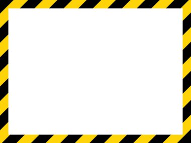 Siyah ve sarı köşegen çizgili. Boş vektör illüstrasyon uyarı arka planı. Tehlike uyarısı işareti bandı. Dikkat metni için boşluk .