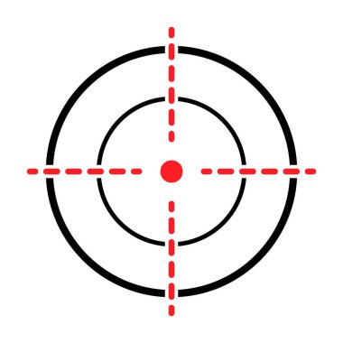 Görüş açısı vektör simgesi. Web tasarımı için Crosshair sembolünün modern hedef çizimi. Çapraz işaret noktası .
