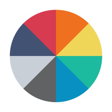 Infographic pasta grafiği. Döngü sunumu diyagramı 8 bölüm. Beyaz arkaplanda izole edilmiş vektör .