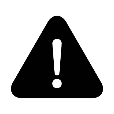 Tehlike uyarısı, beyaz arkaplanda izole edilmiş ünlem işaretli sembol vektör düz işaret simgesini uyar .