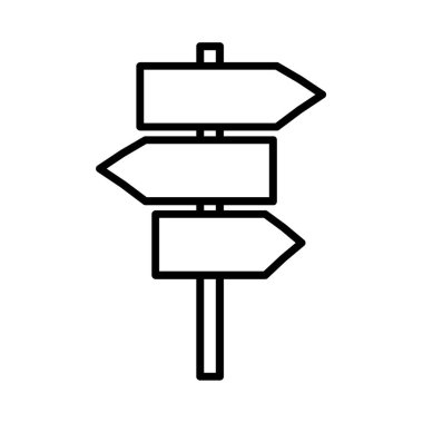 İmzalı sokak vektör illüstrasyonu, beyaz arkaplanda izole edilmiş yol oku sembolü, web işaretleyici .