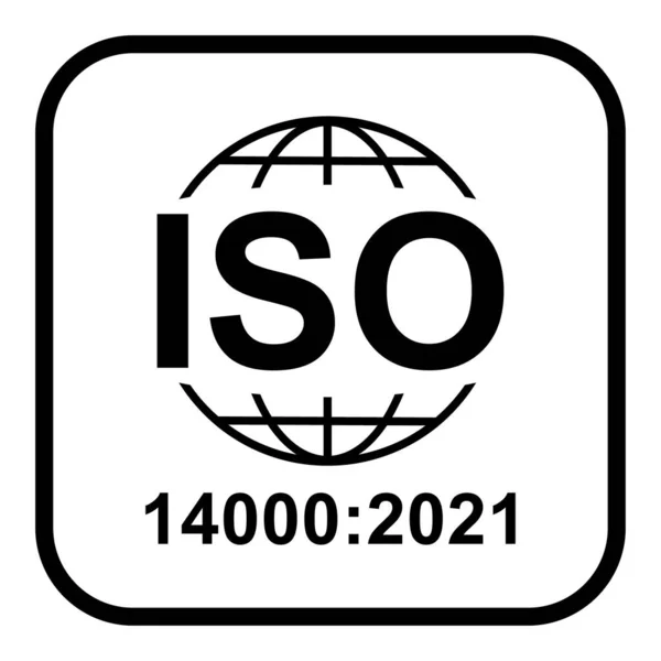 Iso 14000 2021 아이콘 품질의 배경에 — 스톡 벡터