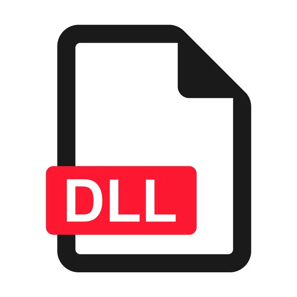 File Dll Flat Icon Isolated White Background Dll Format Vector — Stock Vector