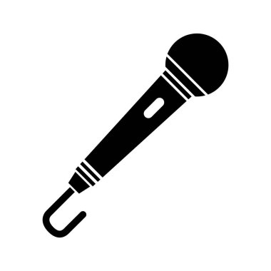 Mikrofon simgesi, ses konuşma sembolü, plak konseri işareti, web düğmesi tasarımı, karaoke düz konuşma .