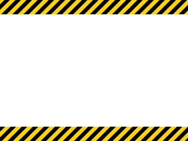 Siyah ve sarı köşegen çizgili. Boş vektör illüstrasyon uyarı arka planı. Tehlike uyarısı işareti bandı. Dikkat metni için boşluk .