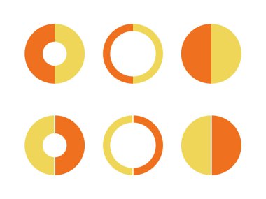 Infographic pasta çizelgesi. Koleksiyon 2 bölümünün döngüsel sunum diargamı. Beyaz arkaplanda izole edilmiş vektör .