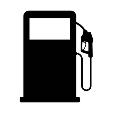 Benzin istasyonu simgesi, nozül izole edilmiş logo vektörü, benzin dizaynı, petrol enerjisi sembolü .