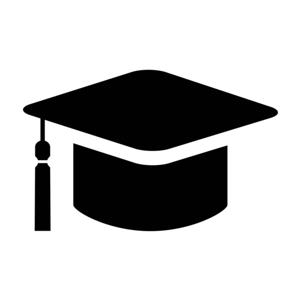 Boné Símbolo Chapéu Isolado Fundo Branco Icone Vetor Ilustração Educação —  Vetores de Stock