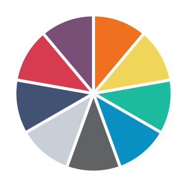 Infographic pasta grafiği. Döngü sunumu diyagramı 9 bölüm. Beyaz arkaplanda izole edilmiş vektör .