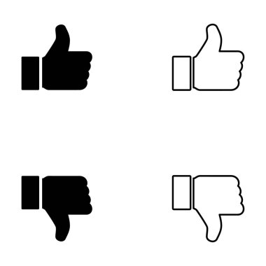 Baş parmak yukarı ve aşağı simge, parmak vektör illüstrasyon işareti, iş sosyal web düğmesi gibi .