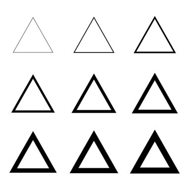 Üçgen çizgisi dizaynı, beyaz arkaplanda izole edilmiş sanat şekli koleksiyonu .