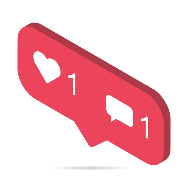 Sigla Símbolo Notificação Isométrica Para Instagram Aplicação Botão Web App — Vetor de Stock