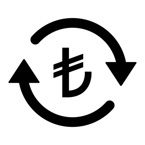 Иконка Денег Турецких Лир Индийский Графический Знак Оплаты Бизнеса Векторная — стоковый вектор