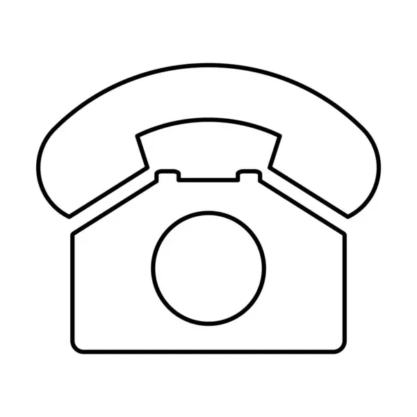 Old Phone Flat Icon Isolated White Background Hotline Symbol Telephone — Stock Vector