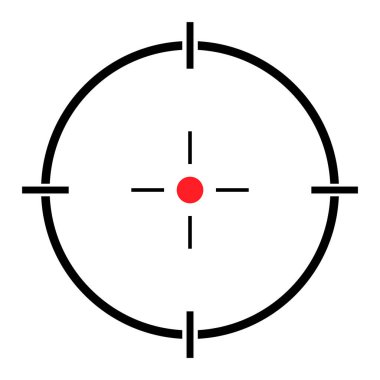 Görüş açısı vektör simgesi. Web tasarımı için Crosshair sembolünün modern hedef çizimi. Çapraz işaret noktası .