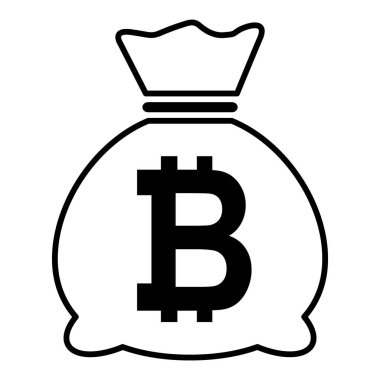 Para çantası simgesi beyaz arkaplanda izole edildi. Banka sembolü, kar grafiği, düz ağ işareti .