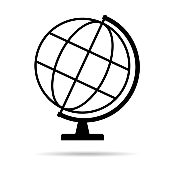 Globus Map Icon Earth Globe Symbol Travel World Plated Web — 图库矢量图片