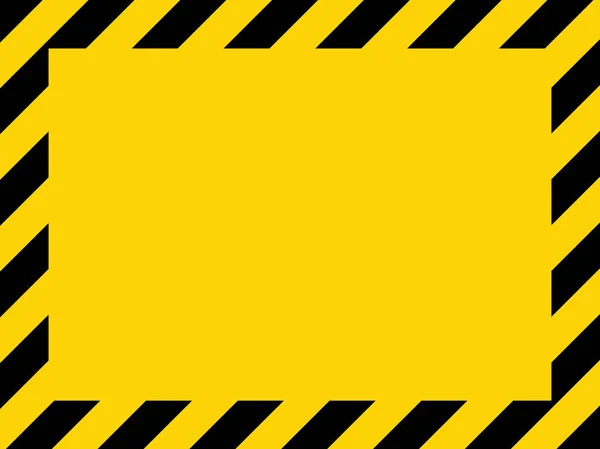 Black Yellow Diagonal Line Striped Blank Vector Illustration Warning Background — Stock Vector