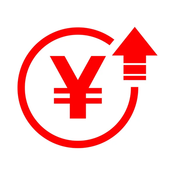 Yen High Symbol Cost Increase Icon Growth Profit Bussiness Sign — Stock Vector