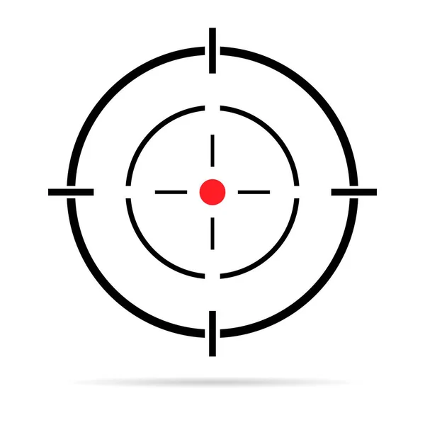 Gölgeli Görüş Silahı Vektör Simgesi Web Tasarımı Için Crosshair Sembolünün — Stok Vektör