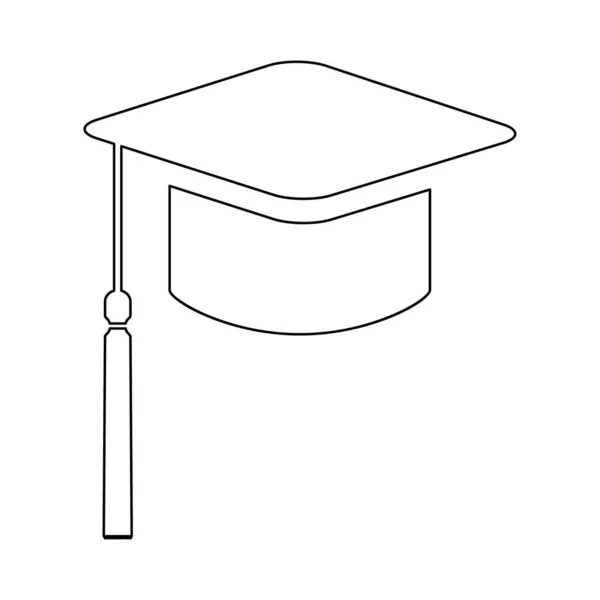 帽子的符号孤立在白色的背景 研究生教育图解矢量图标 成功的网络按钮 — 图库矢量图片