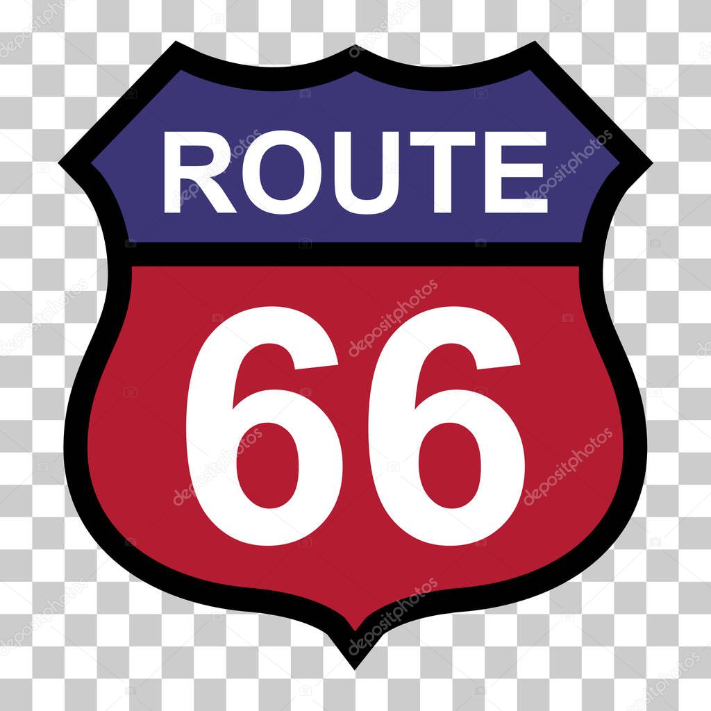 Route 66 classic icon, travel usa history highway, america road trip vector background .