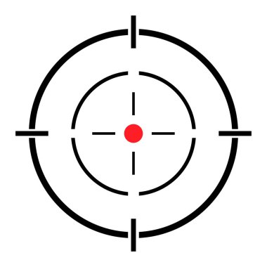 Görüş açısı vektör simgesi. Web tasarımı için Crosshair sembolünün modern hedef çizimi. Çapraz işaret noktası .