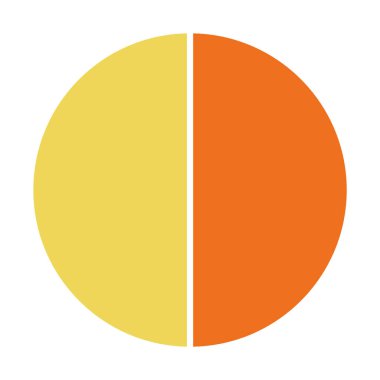 Infographic pasta grafiği. Döngü sunumu diyagramı 2 bölüm. Beyaz arkaplanda izole edilmiş vektör .