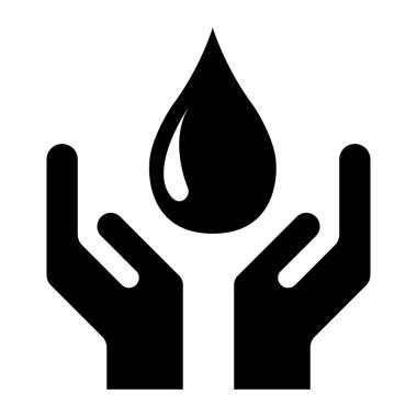 Umut simgesi, damla sembollü insan eli, yardım ve koruma grafik tasarımı, vektör illüstrasyonunu destekle .