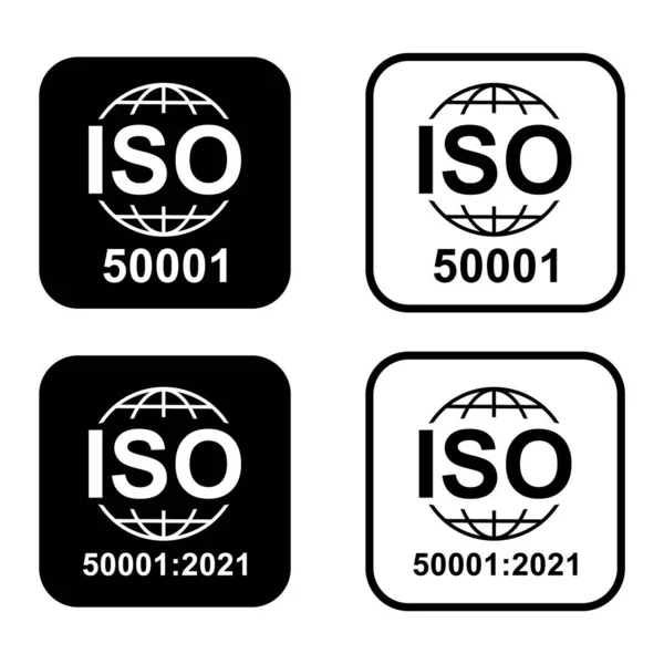 Iso 50001 아이콘 에너지 품질의 배경에 — 스톡 벡터