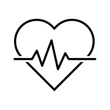 Yer çekimi çizgisi simgesi, beyaz arka planda izole edilmiş sağlık tıbbi kalp atışı sembolü, hastane logosu, vektör illüstrasyonu .