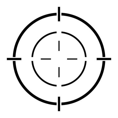Görüş açısı vektör simgesi. Web tasarımı için Crosshair sembolünün modern hedef çizimi. Çapraz işaret noktası .