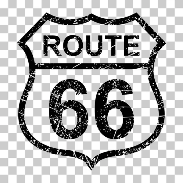 ルート66古典的なアイコン 旅行Usa歴史高速道路 アメリカの道路旅行ベクトルの背景 — ストックベクタ