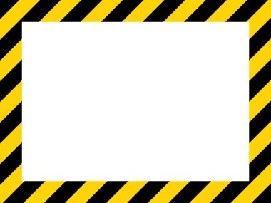 Siyah ve sarı köşegen çizgili. Boş vektör illüstrasyon uyarı arka planı. Tehlike uyarısı işareti bandı. Dikkat metni için boşluk .