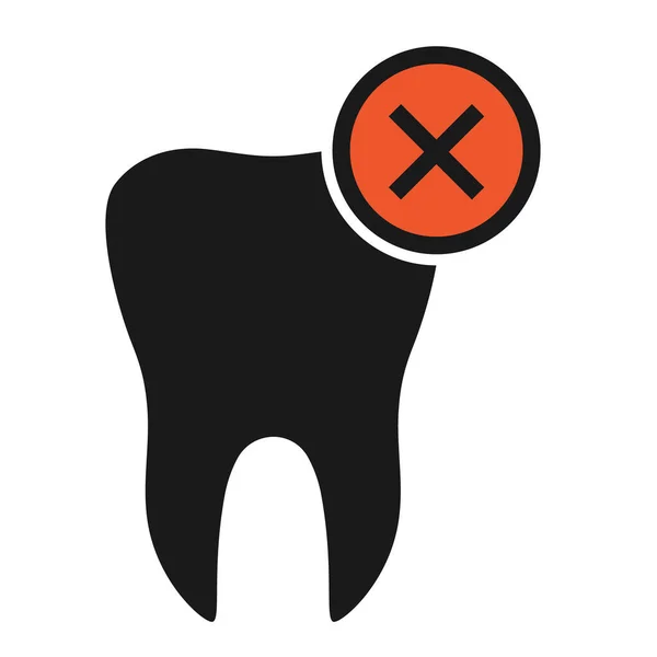Zahn Flaches Symbol Isoliert Auf Weißem Hintergrund Zahnvektorillustration Zahnmedizin Symbol — Stockvektor