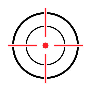 Görüş açısı vektör simgesi. Web tasarımı için Crosshair sembolünün modern hedef çizimi. Çapraz işaret noktası .