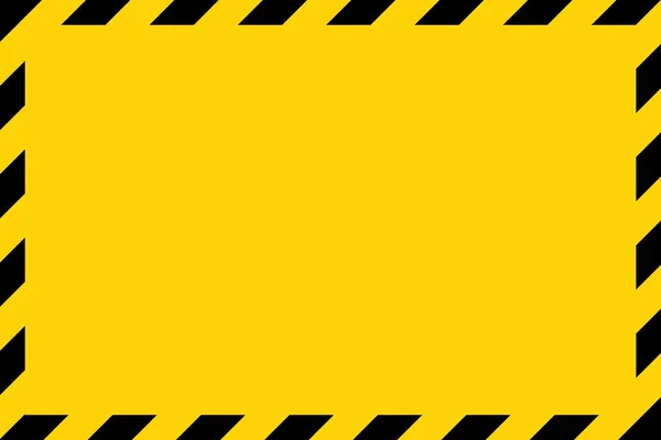 Black Yellow Diagonal Line Striped Blank Vector Illustration Warning Background — Stock Vector