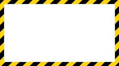 Siyah ve sarı köşegen çizgili. Boş vektör illüstrasyon uyarı arka planı. Tehlike uyarısı işareti bandı. Dikkat metni için boşluk .