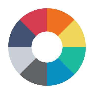 Infographic pasta grafiği. Döngü sunumu diyagramı 8 bölüm. Beyaz arkaplanda izole edilmiş vektör .