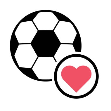 Futbol, futbol topu sembolü, tek gol izole edilmiş tasarım vektörü çizimi, web oyunu nesnesi .